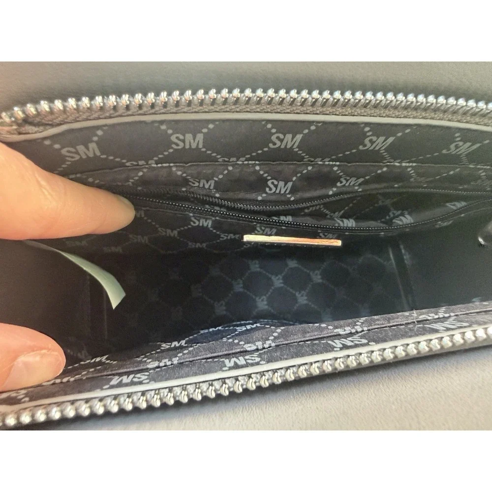 Steve Madden Gray Crossbody Purse Satchel Shoulder Bag Silver Hardware Veg